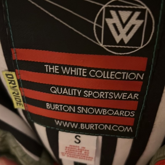 Burton Mens White Collection Snowboarding Jacket Color Green Size Small - Picture 2 of 9